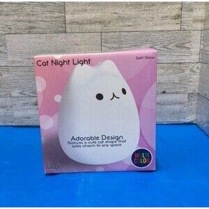 Cute Cat Night Light For Kids Room Soft Silicone Control Sensitive Lamp